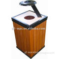 wood plastic trash can with cover